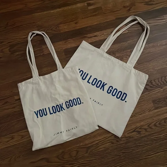 JIMMY FAIRLY YOU LOOK GOOD totes! Set of 2! Regular and large - Picture 1 of 3